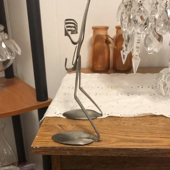 Fork n spoon art form /person done w stainless steel spoons/forks. 12” high - Picture 3 of 8